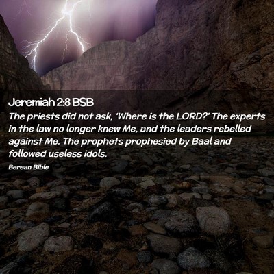 Picture 02 - Jeremiah 2:8 BSB - The priests did not ask, ‘Where is the LORD?’ - Bible Verse Picture