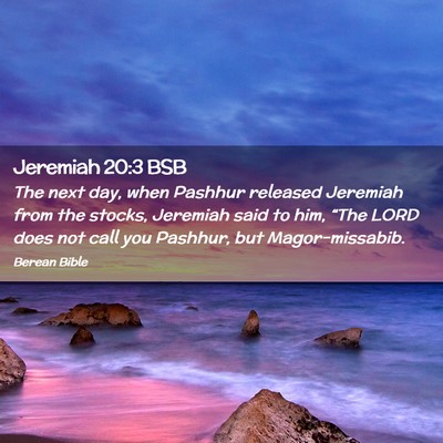 Picture 02 - Jeremiah 20:3 BSB - The next day, when Pashhur released Jeremiah from - Bible Verse Picture