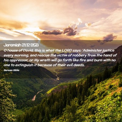 Picture 02 - Jeremiah 21:12 BSB - O house of David, this is what the LORD says: - Bible Verse Picture