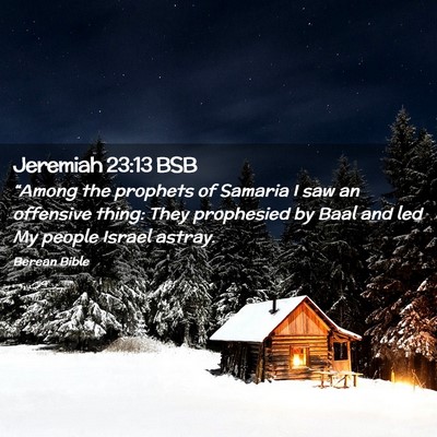 Picture 02 - Jeremiah 23:13 BSB - “Among the prophets of Samaria I saw an - Bible Verse Picture