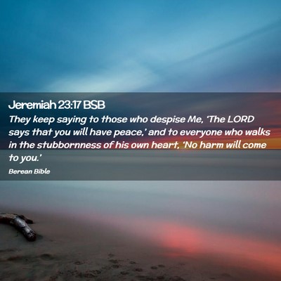 Picture 02 - Jeremiah 23:17 BSB - They keep saying to those who despise Me, ‘The - Bible Verse Picture