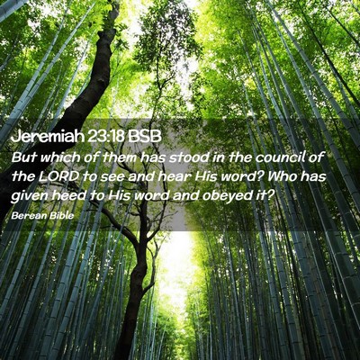 Picture 02 - Jeremiah 23:18 BSB - But which of them has stood in the council of the - Bible Verse Picture