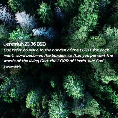 Picture 02 - Jeremiah 23:36 BSB - But refer no more to the burden of the LORD, for - Bible Verse Picture