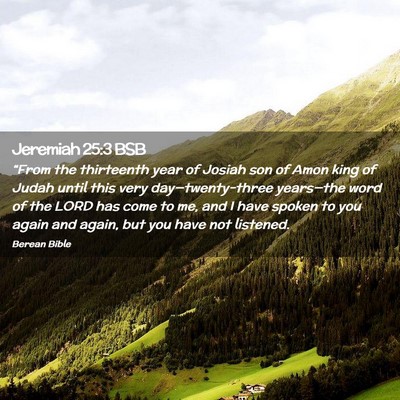 Picture 02 - Jeremiah 25:3 BSB - “From the thirteenth year of Josiah son of Amon - Bible Verse Picture