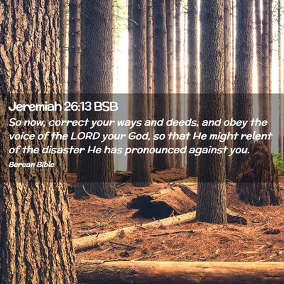 Picture 02 - Jeremiah 26:13 BSB - So now, correct your ways and deeds, and obey the - Bible Verse Picture