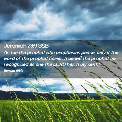 Picture 02 - Jeremiah 28:9 BSB - As for the prophet who prophesies peace, only if - Bible Verse Picture