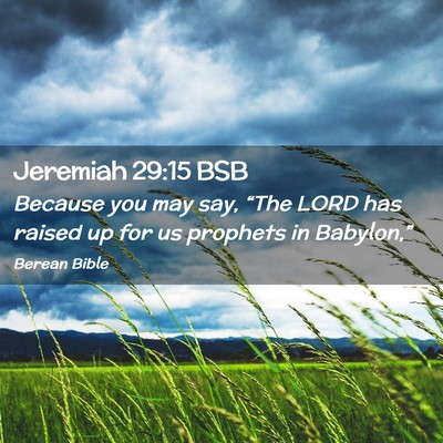 Picture 02 - Jeremiah 29:15 BSB - Because you may say, “The LORD has raised up - Bible Verse Picture