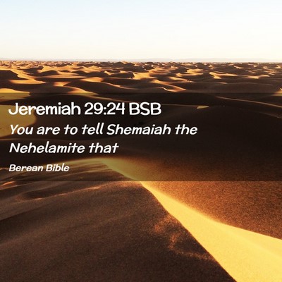 Picture 02 - Jeremiah 29:24 BSB - You are to tell Shemaiah the Nehelamite - Bible Verse Picture