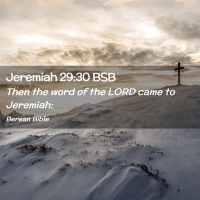 Picture 02 - Jeremiah 29:30 BSB - Then the word of the LORD came to - Bible Verse Picture