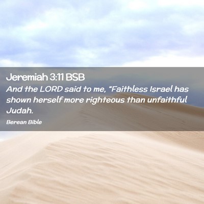 Picture 02 - Jeremiah 3:11 BSB - And the LORD said to me, “Faithless Israel has - Bible Verse Picture