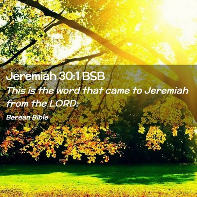 Picture 02 - Jeremiah 30:1 BSB - This is the word that came to Jeremiah from the - Bible Verse Picture