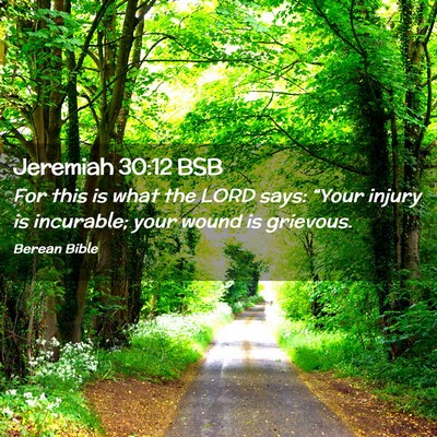 Picture 02 - Jeremiah 30:12 BSB - For this is what the LORD says: “Your injury is - Bible Verse Picture
