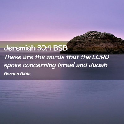 Picture 02 - Jeremiah 30:4 BSB - These are the words that the LORD spoke - Bible Verse Picture