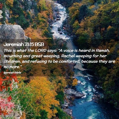Picture 02 - Jeremiah 31:15 BSB - This is what the LORD says: “A voice is heard - Bible Verse Picture