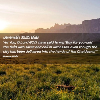 Picture 02 - Jeremiah 32:25 BSB - Yet You, O Lord GOD, have said to me, ‘Buy for - Bible Verse Picture