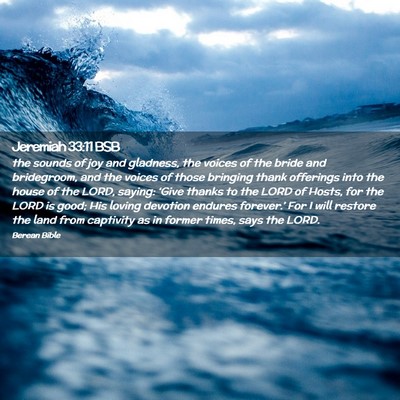Picture 02 - Jeremiah 33:11 BSB - the sounds of joy and gladness, the voices of the - Bible Verse Picture