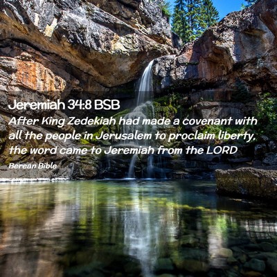 Picture 02 - Jeremiah 34:8 BSB - After King Zedekiah had made a covenant with all - Bible Verse Picture