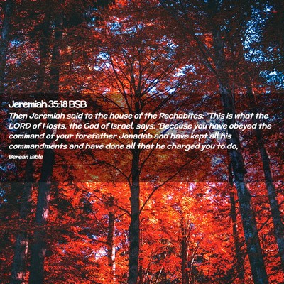 Picture 02 - Jeremiah 35:18 BSB - Then Jeremiah said to the house of the - Bible Verse Picture