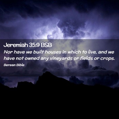 Picture 02 - Jeremiah 35:9 BSB - Nor have we built houses in which to live, and we - Bible Verse Picture