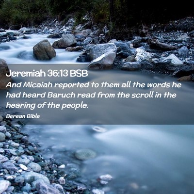 Picture 02 - Jeremiah 36:13 BSB - And Micaiah reported to them all the words he had - Bible Verse Picture