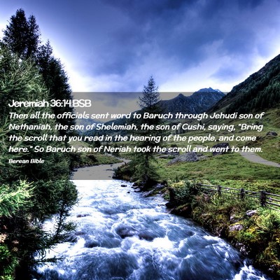 Picture 02 - Jeremiah 36:14 BSB - Then all the officials sent word to Baruch - Bible Verse Picture
