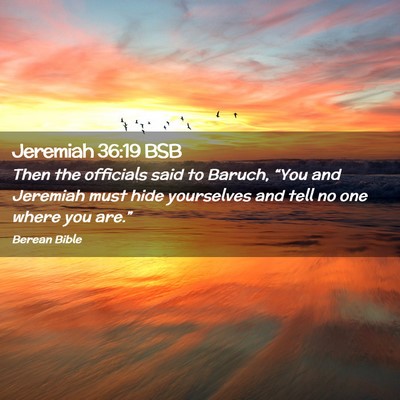 Picture 02 - Jeremiah 36:19 BSB - Then the officials said to Baruch, “You and - Bible Verse Picture