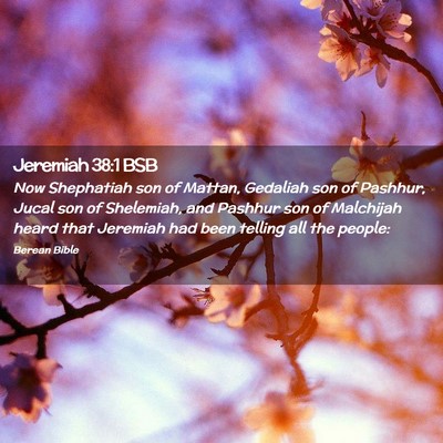 Picture 02 - Jeremiah 38:1 BSB - Now Shephatiah son of Mattan, Gedaliah son of - Bible Verse Picture