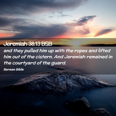 Picture 02 - Jeremiah 38:13 BSB - and they pulled him up with the ropes and lifted - Bible Verse Picture