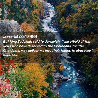 Picture 02 - Jeremiah 38:19 BSB - But King Zedekiah said to Jeremiah, “I am - Bible Verse Picture