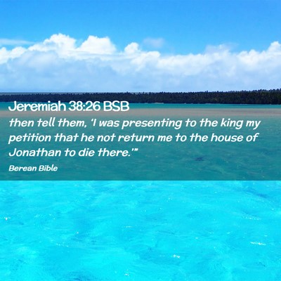 Picture 02 - Jeremiah 38:26 BSB - then tell them, ‘I was presenting to the king - Bible Verse Picture