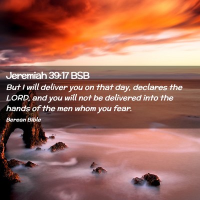 Picture 02 - Jeremiah 39:17 BSB - But I will deliver you on that day, declares the - Bible Verse Picture