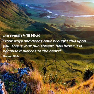 Picture 02 - Jeremiah 4:18 BSB - “Your ways and deeds have brought this upon - Bible Verse Picture
