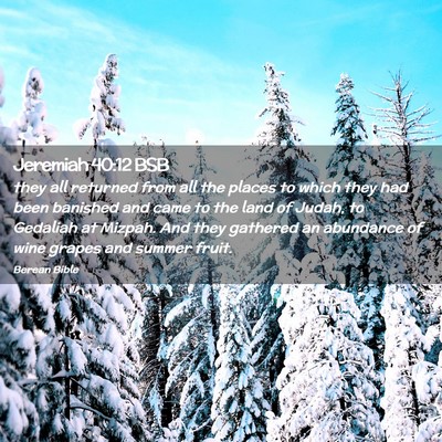 Picture 02 - Jeremiah 40:12 BSB - they all returned from all the places to which - Bible Verse Picture