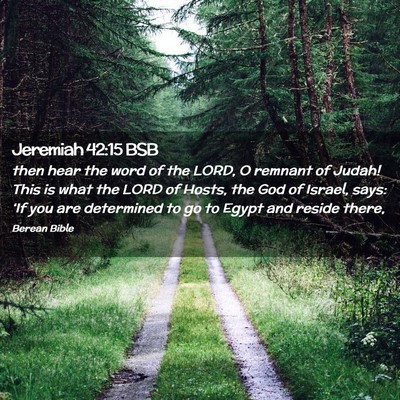 Picture 02 - Jeremiah 42:15 BSB - then hear the word of the LORD, O remnant of - Bible Verse Picture