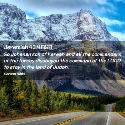 Picture 02 - Jeremiah 43:4 BSB - So Johanan son of Kareah and all the commanders - Bible Verse Picture