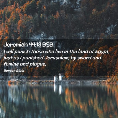 Picture 02 - Jeremiah 44:13 BSB - I will punish those who live in the land of - Bible Verse Picture