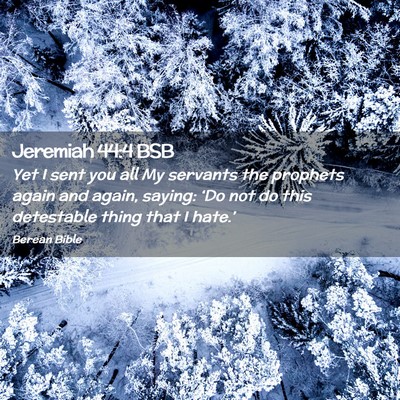 Picture 02 - Jeremiah 44:4 BSB - Yet I sent you all My servants the prophets again - Bible Verse Picture