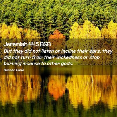 Picture 02 - Jeremiah 44:5 BSB - But they did not listen or incline their ears; - Bible Verse Picture