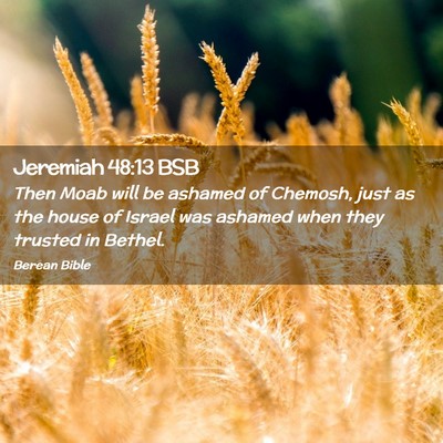 Picture 02 - Jeremiah 48:13 BSB - Then Moab will be ashamed of Chemosh, just as the - Bible Verse Picture