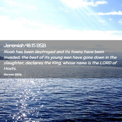 Picture 02 - Jeremiah 48:15 BSB - Moab has been destroyed and its towns have been - Bible Verse Picture