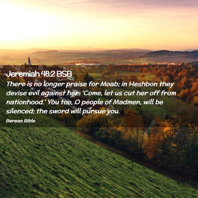 Picture 02 - Jeremiah 48:2 BSB - There is no longer praise for Moab; in Heshbon - Bible Verse Picture
