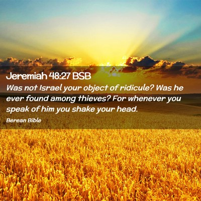 Picture 02 - Jeremiah 48:27 BSB - Was not Israel your object of ridicule? Was he - Bible Verse Picture