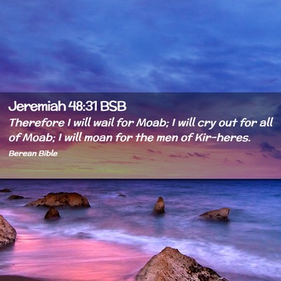 Picture 02 - Jeremiah 48:31 BSB - Therefore I will wail for Moab; I will cry out - Bible Verse Picture