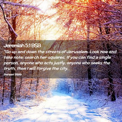 Picture 02 - Jeremiah 5:1 BSB - “Go up and down the streets of Jerusalem. Look - Bible Verse Picture