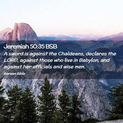 Picture 02 - Jeremiah 50:35 BSB - A sword is against the Chaldeans, declares the - Bible Verse Picture