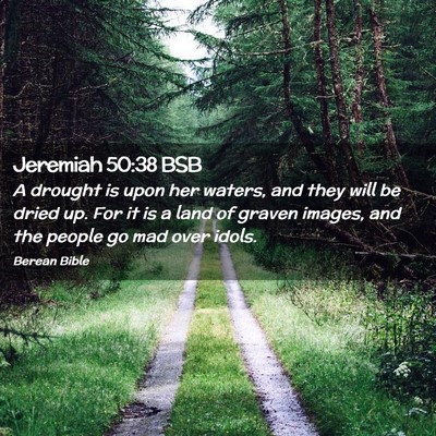 Picture 02 - Jeremiah 50:38 BSB - A drought is upon her waters, and they will be - Bible Verse Picture
