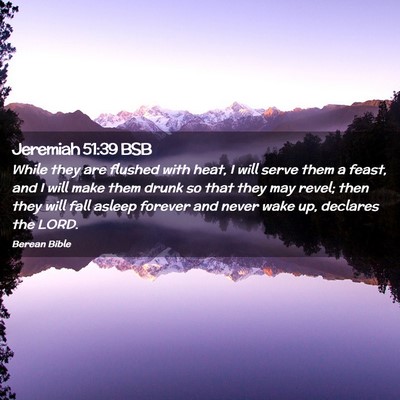 Picture 02 - Jeremiah 51:39 BSB - While they are flushed with heat, I will serve - Bible Verse Picture