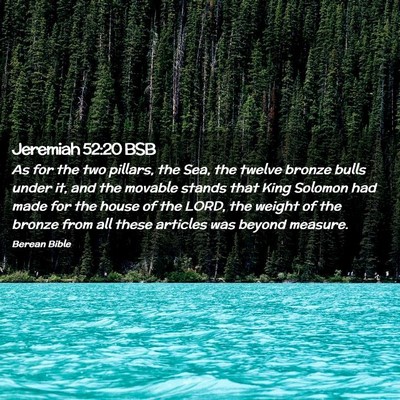 Picture 02 - Jeremiah 52:20 BSB - As for the two pillars, the Sea, the twelve - Bible Verse Picture