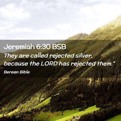 Picture 02 - Jeremiah 6:30 BSB - They are called rejected silver, because the LORD - Bible Verse Picture