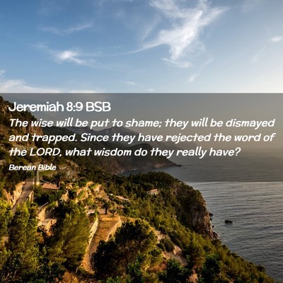 Picture 02 - Jeremiah 8:9 BSB - The wise will be put to shame; they will be - Bible Verse Picture